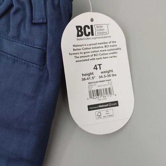 2 Wonder Nation Pants Boys 4T Toddler Navy Blue Flat Front School Uniform Bundle - Picture 8 of 13